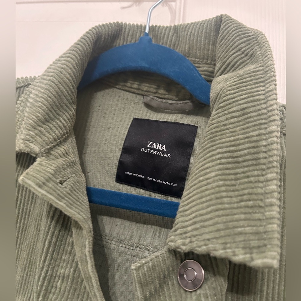 Zara Olive Green Corduroy Shacket/Jacket - Picture 5 of 8